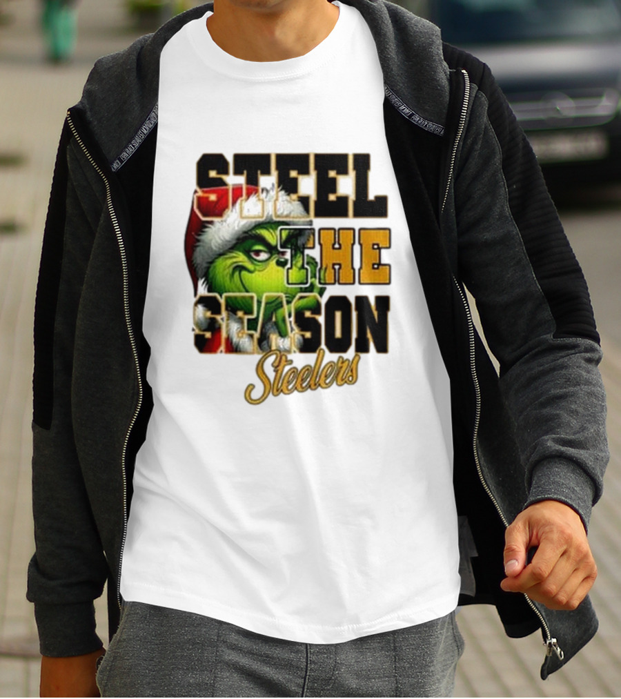 Steel The Season The Grinch Pittsburgh Steelers Merry Christmas T-Shirt