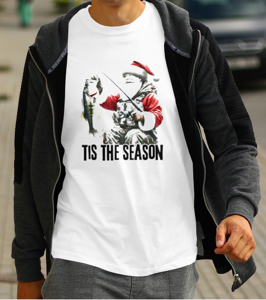 Santa Fishing Tis The Season T-Shirt
