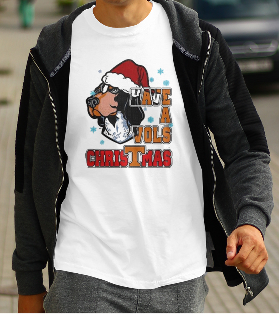 Have A Vols Christmas With Tennessee Volunteers Dog Santa Hat T-Shirt