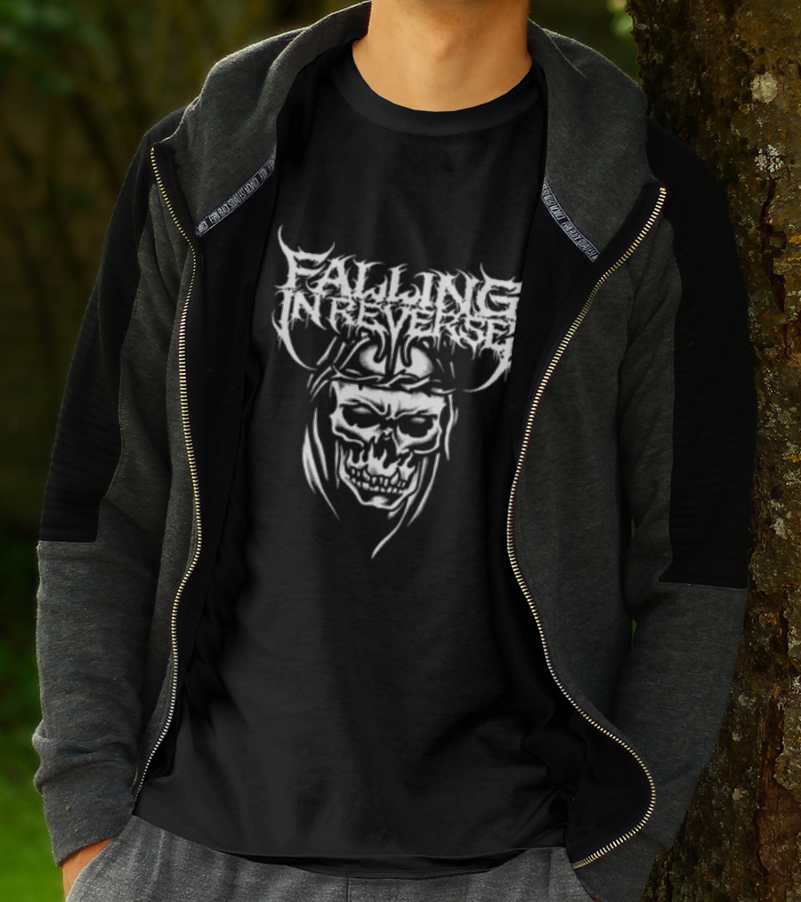 Falling In Reverse Skull Graphic Black T-Shirt