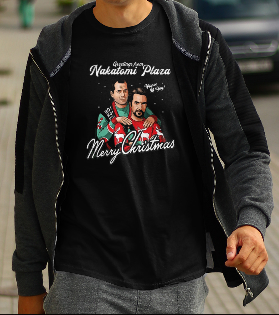Greetings From Nakatomi Plaza Merry Christmas Yippee Ki Yay Ho Ho Ho T-Shirt