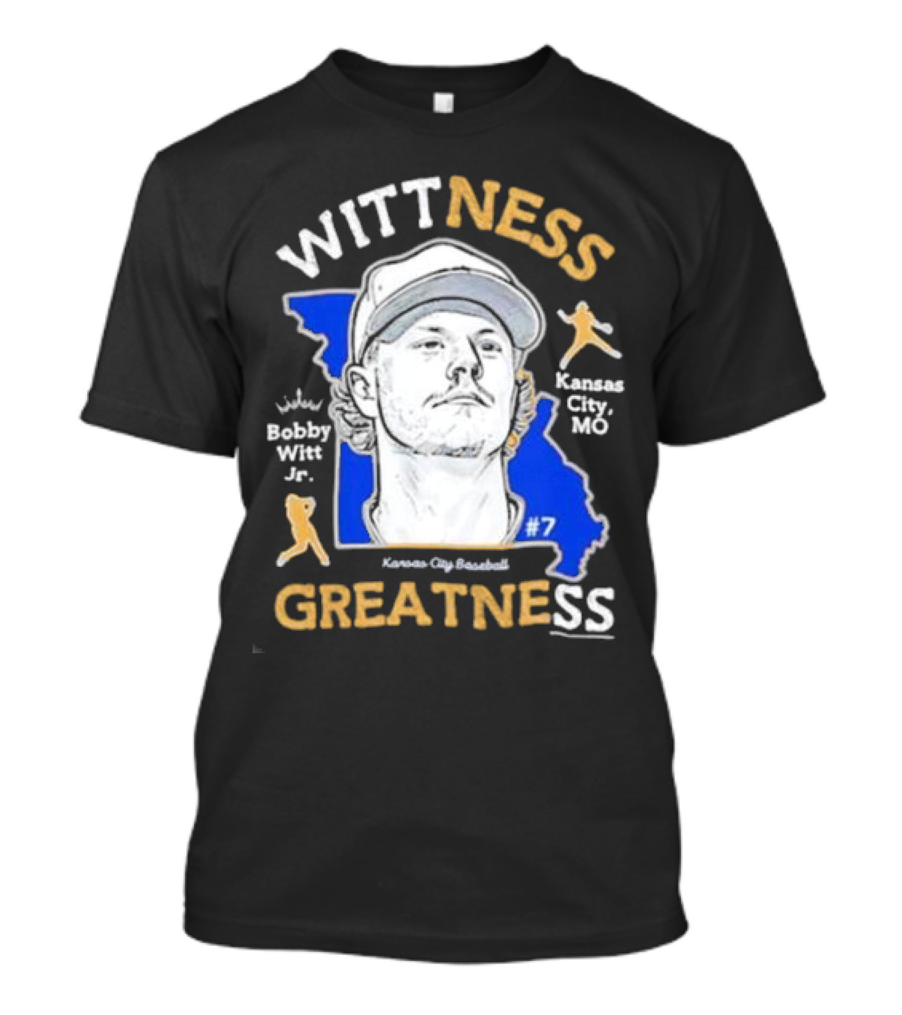 Wittness Greatness Bobby Witt Jr. Kansas City Baseball #7 Kansas City MO T-Shirt