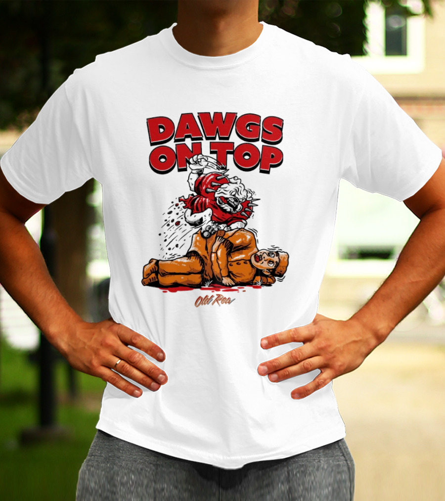 Dawgs On Top Old Row Georgia Bulldogs Vs. Tennessee Volunteers T-Shirt