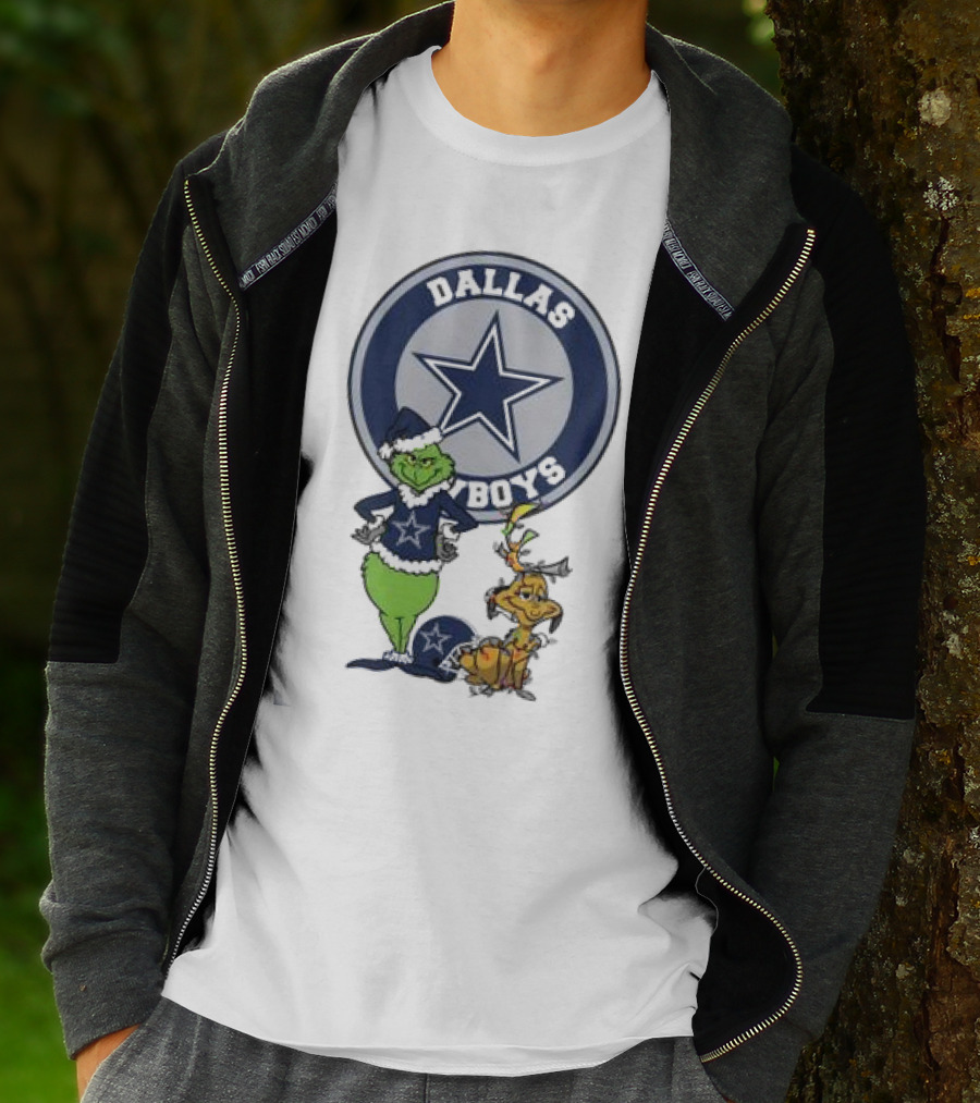 Dallas Cowboys Grinch And Max Merry Christmas T-Shirt