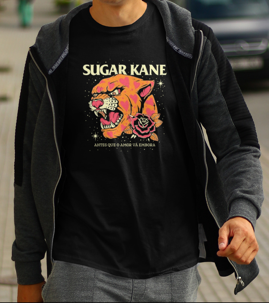 Sugar Kane Antes Que O Amor Vá Embora New Panther Rose T-Shirt