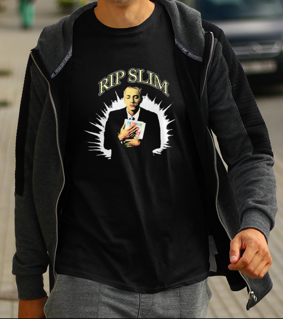 RIP Slim Shady Eminem Holding Album Cover T-Shirt