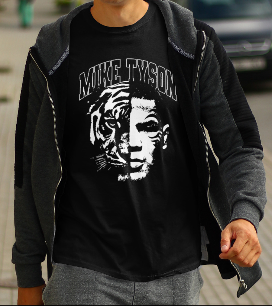 Mike Tyson Tiger Split Face T-Shirt