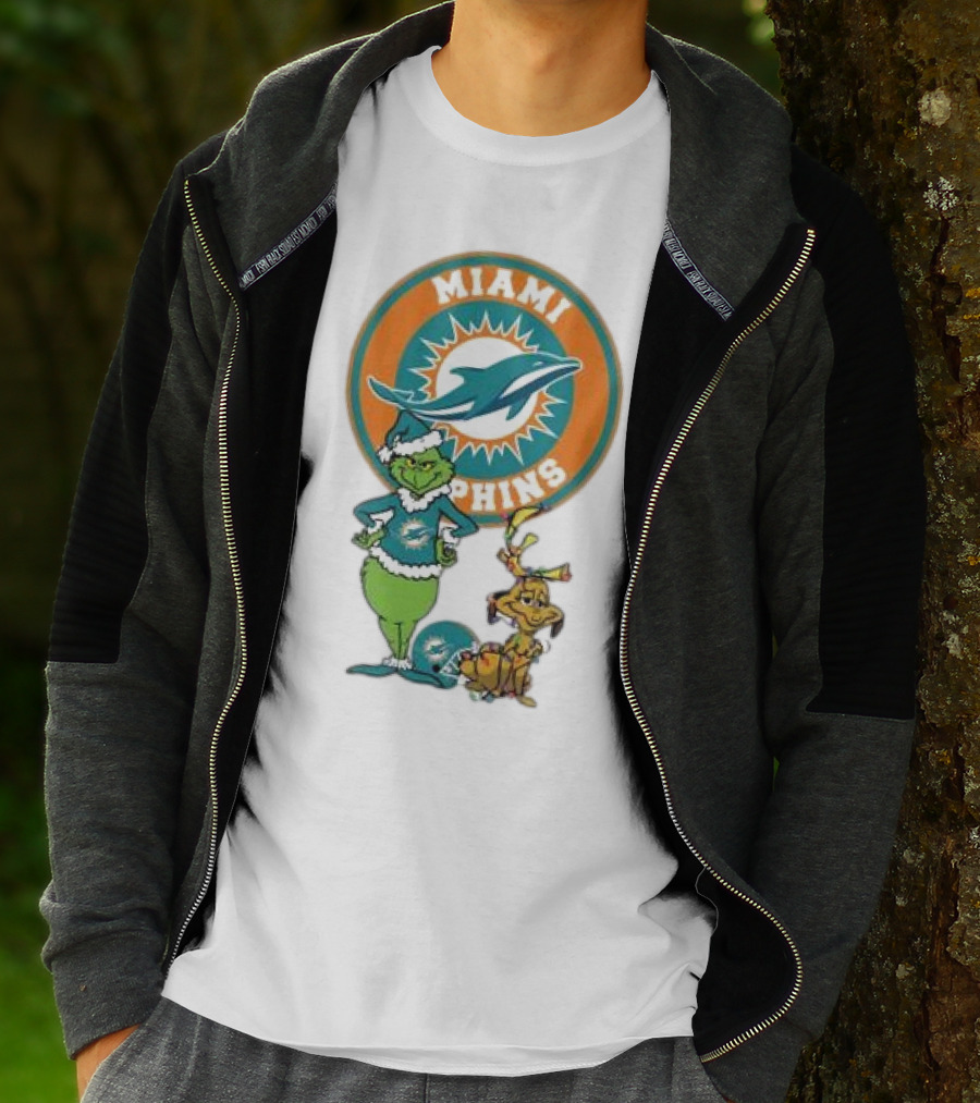 Grinch Max Miami Dolphins Merry Christmas T-Shirt