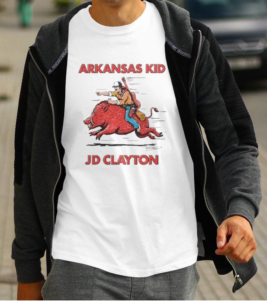 JD Clayton Arkansas Kid Riding Wild Hog Tour T-Shirt