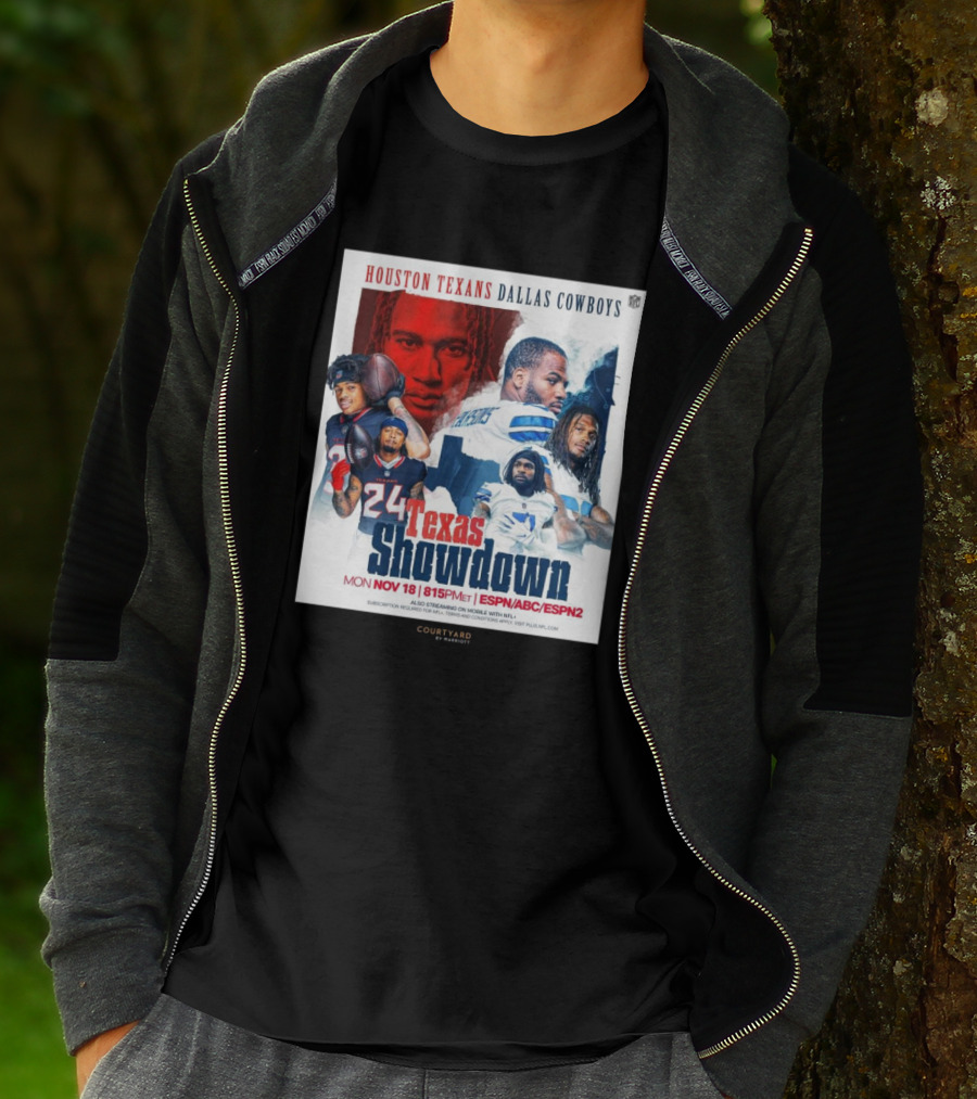 Houston Texans Dallas Cowboys Texas Showdown Mon Nov 18 815PM ET ESPN ABC ESPN2 T-Shirt
