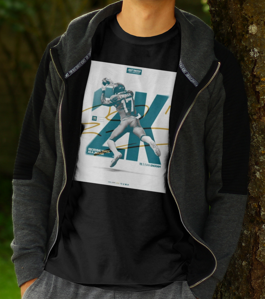Jacksonville Jaguars TE Evan Engram 2K Receiving Yards As A Jaguar T-Shirt