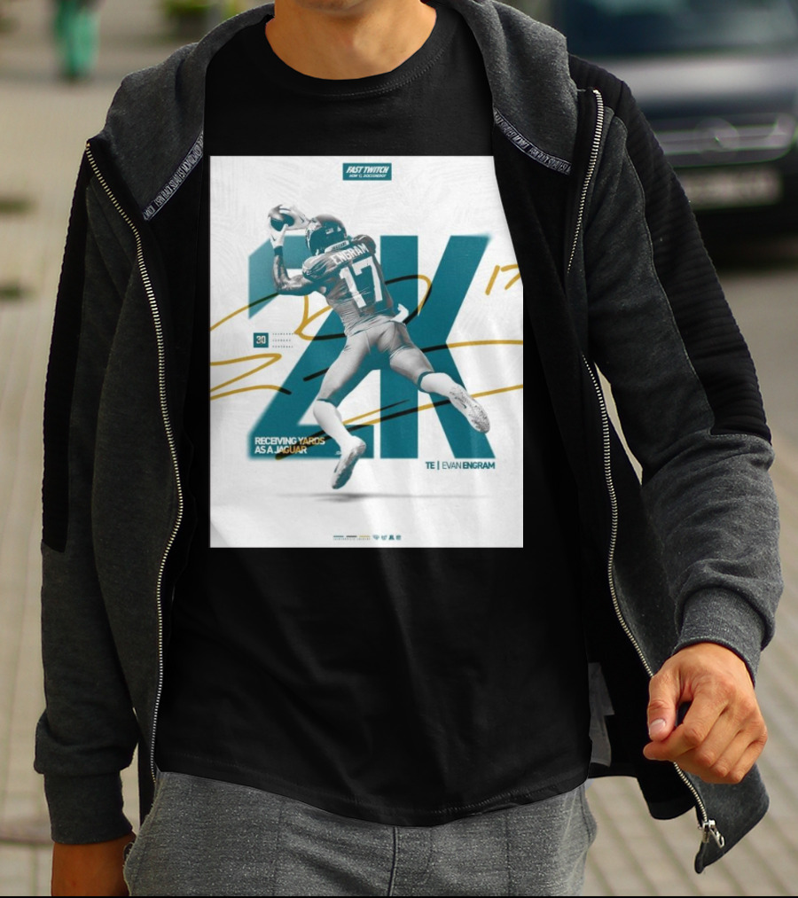 Jacksonville Jaguars TE Evan Engram 2K Receiving Yards As A Jaguar T-Shirt