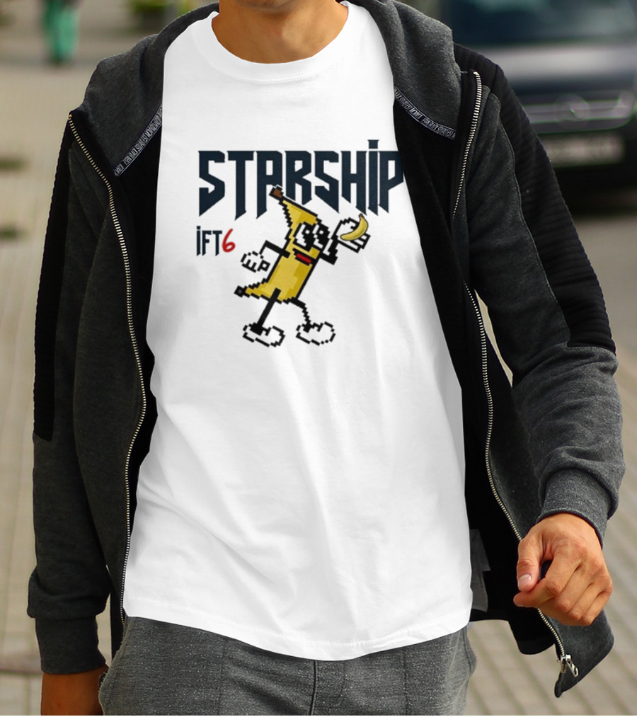 Starship IFT6 Banana Pixel Art Character T-Shirt