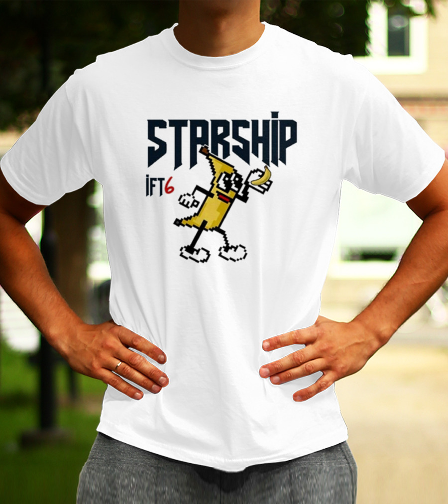 Starship IFT6 Banana Pixel Art Character T-Shirt