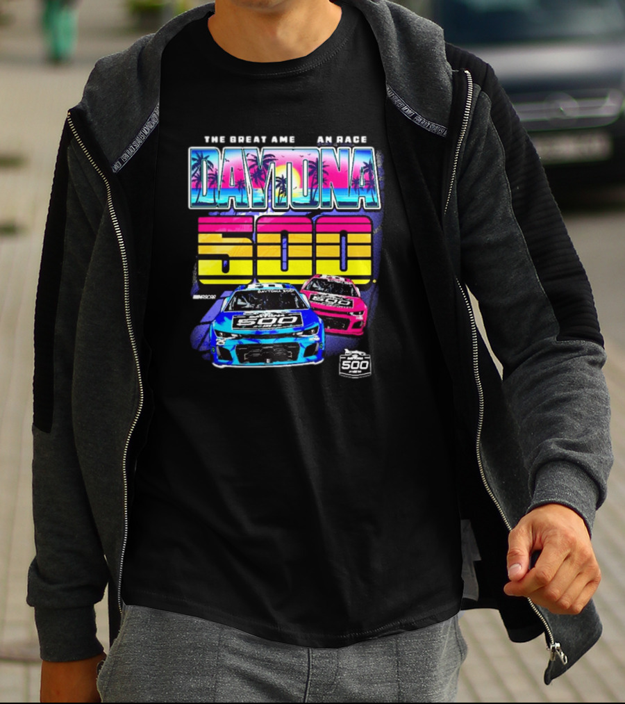 The Great American Race Daytona 500 Checkered Flag Sports 2025 Daytona International Speedway Throwback T-Shirt