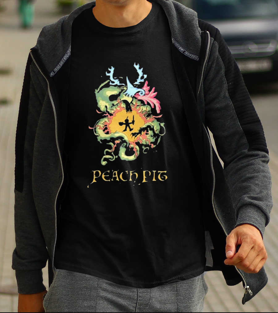 Peach Pit Psychedelic Fantasy Symbol T-Shirt