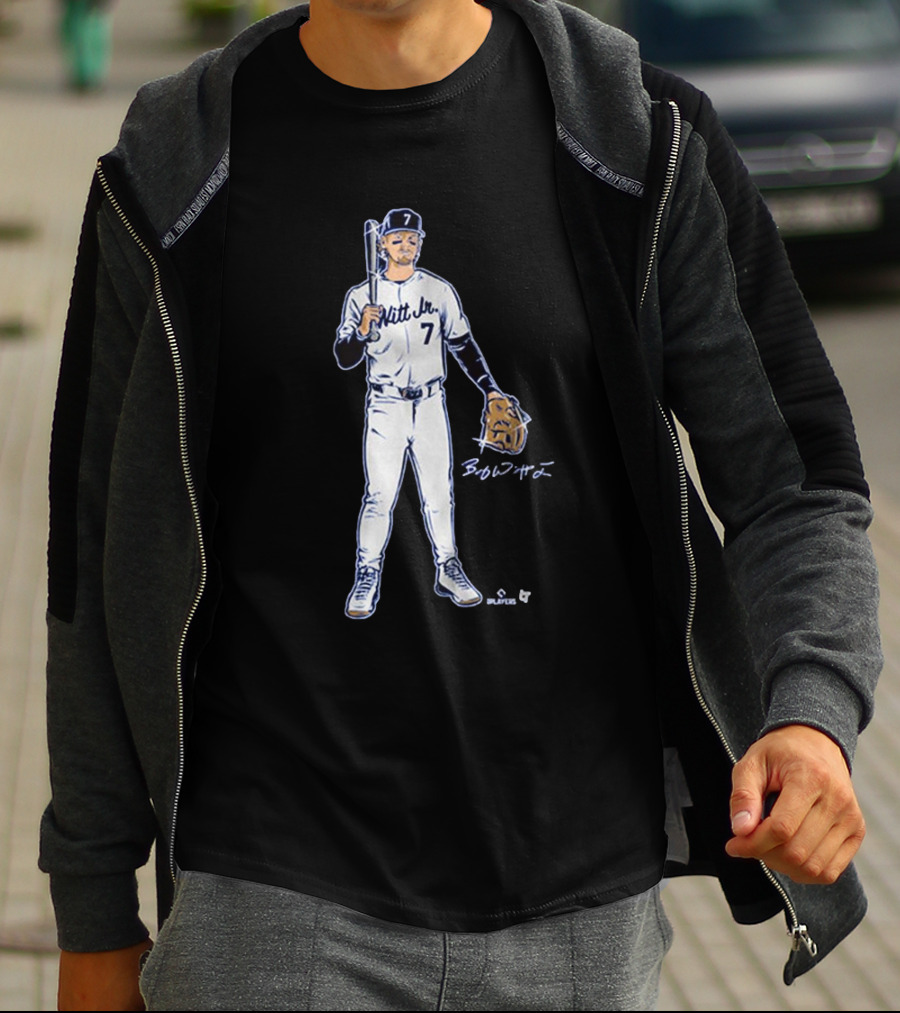 Bobby Witt Jr 7 Signature Kansas City Royals MLB Silver And Gold T-Shirt