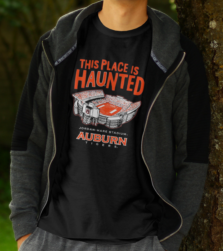Auburn Tigers This Place Is Haunted Jordan-Hare Stadium Football T-Shirt