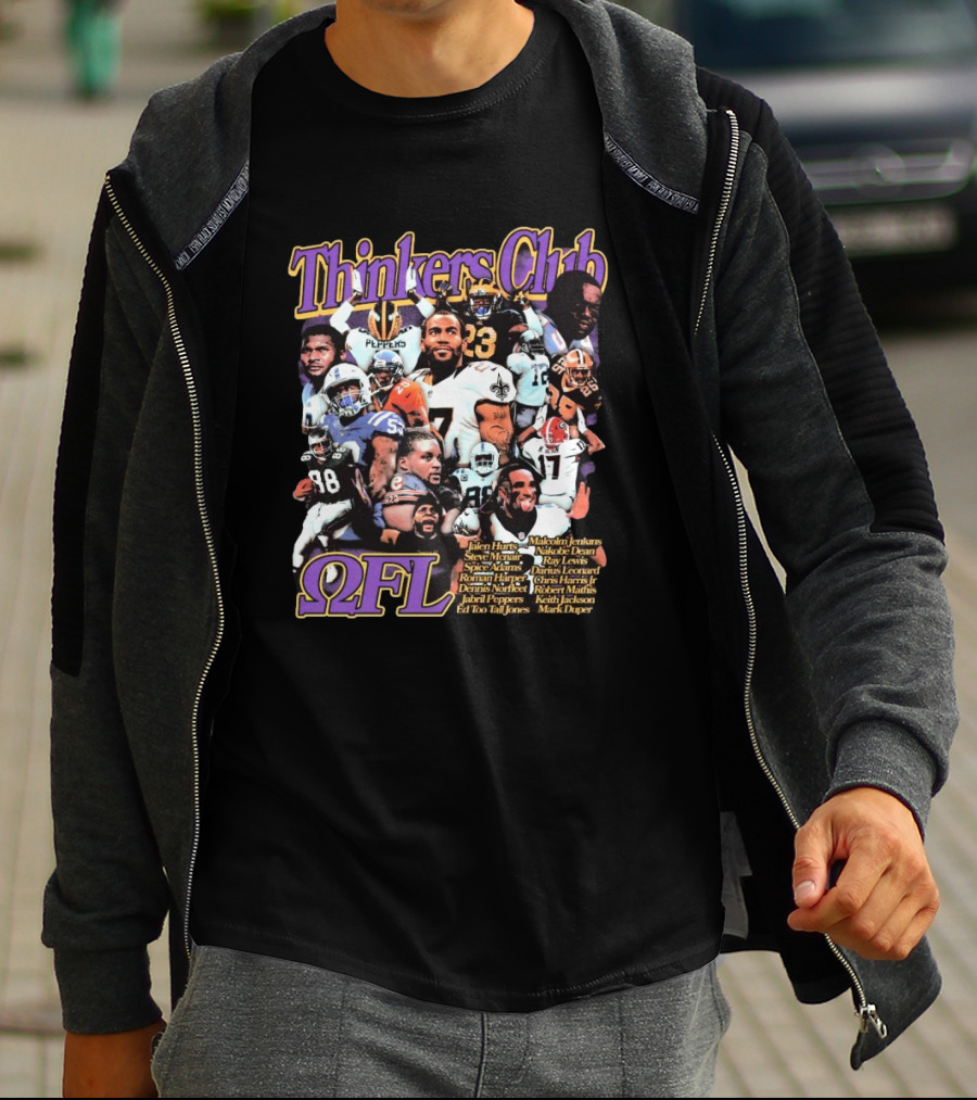 Thinkers Club NFL Jalen Hurts Steve McNair Spice Adams Roman Harper Dennis Norfleet Ray Lewis Julius Peppers Ed Too Tall Jones Melvin Ingram T-Shirt