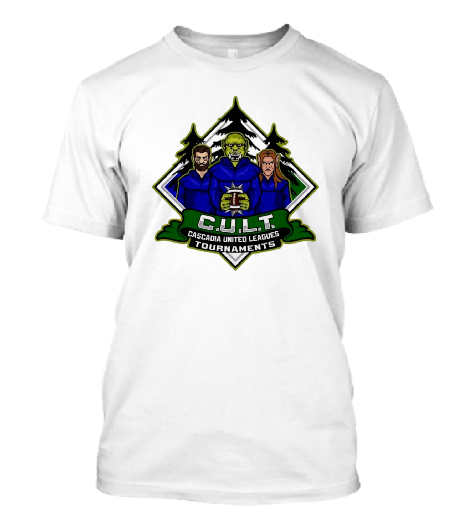 CULT Cascadia United Leagues Tournaments Blood Bowl Green Orc Iconic T-Shirt