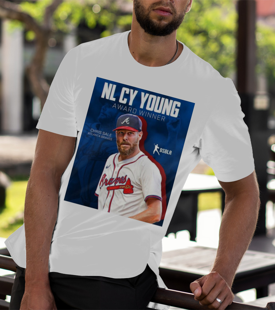 NL Cy Young Award Winner Chris Sale Atlanta Braves BSBLR T-Shirt