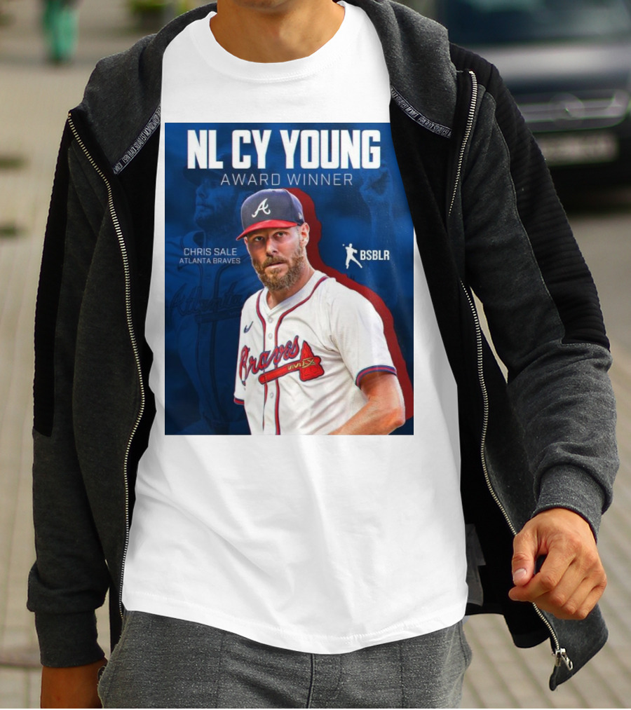 NL Cy Young Award Winner Chris Sale Atlanta Braves BSBLR T-Shirt
