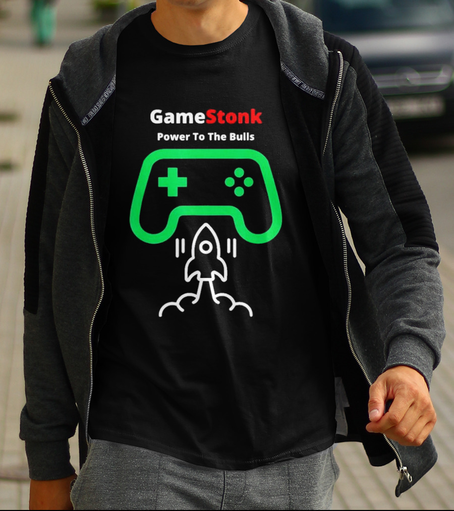 GameStonk Power To The Bulls Hedge Fund Destroyer Wall Street Bets Rocket Controller Classic T-Shirt