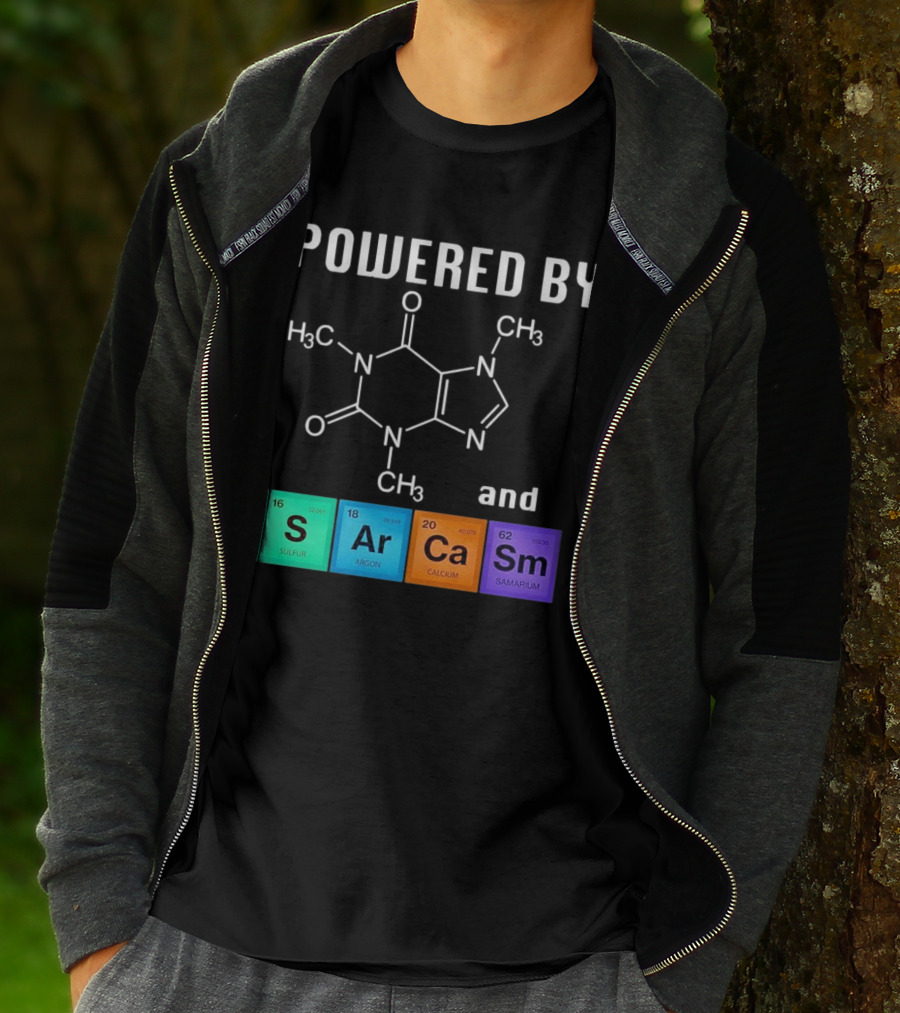 Powered By Caffeine And Sarcasm Elements T-Shirt