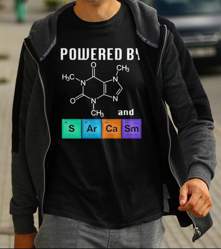 Powered By Caffeine And Sarcasm Elements T-Shirt