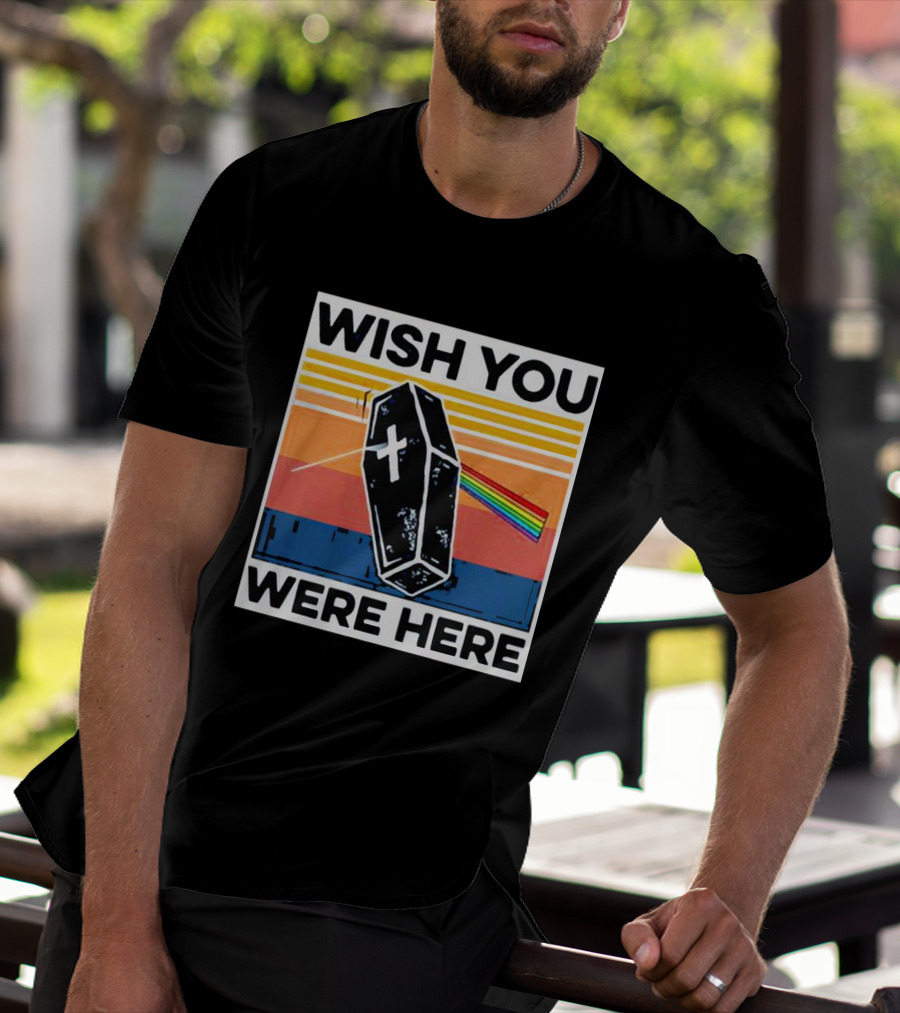 Coffin Wish You Were Here Vintage Rainbow Prism T-Shirt