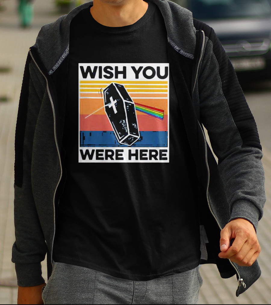 Coffin Wish You Were Here Vintage Rainbow Prism T-Shirt