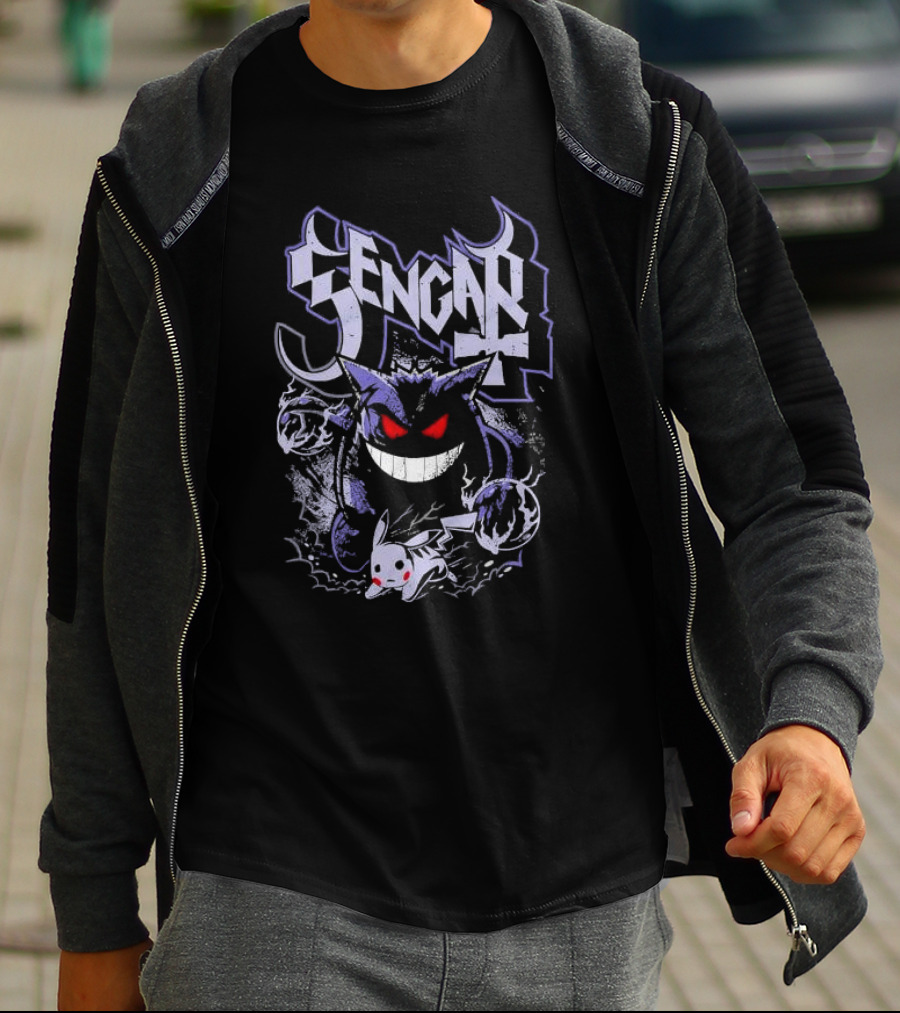 Gengar The Shadow Ghost With Pikachu T-Shirt