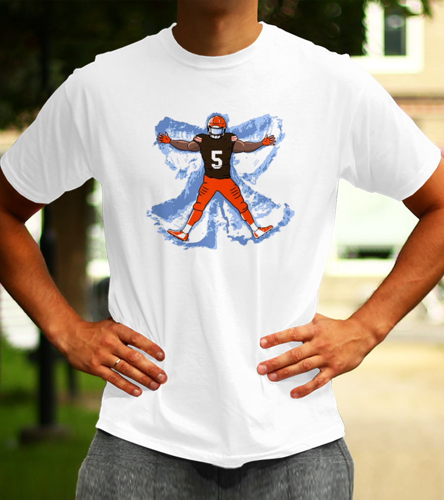 Cleveland Browns Jameis Winston Number 5 Snow Angel Dub T-Shirt