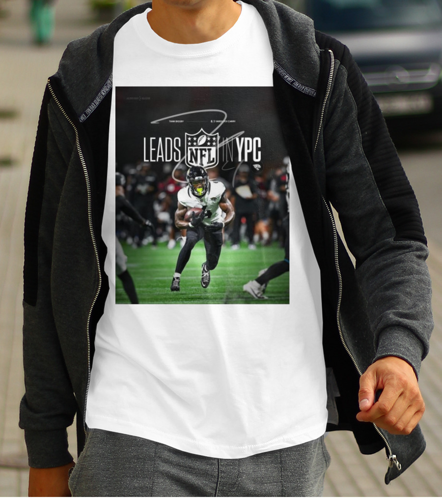 Tank Bigsby Jacksonville Jaguars NFL Leads YPC Signature Football Action T-Shirt