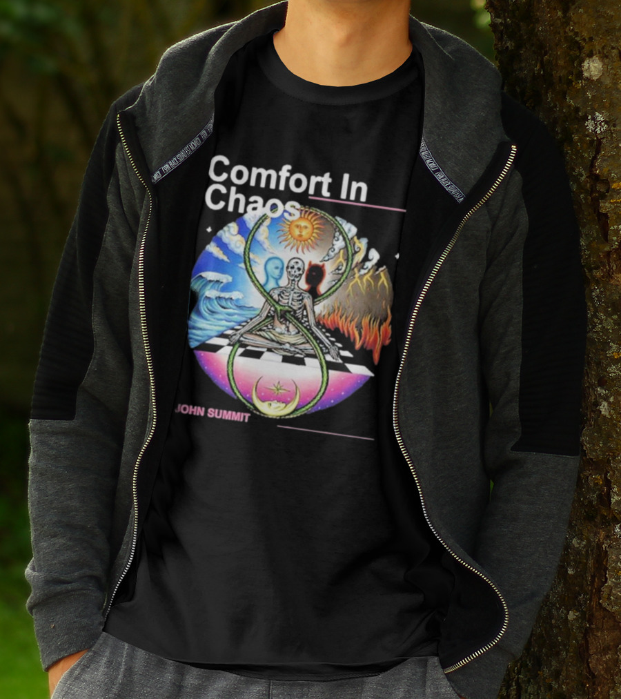 Comfort In Chaos John Summit The Good And The Evil Sun Moon Skeleton T-Shirt