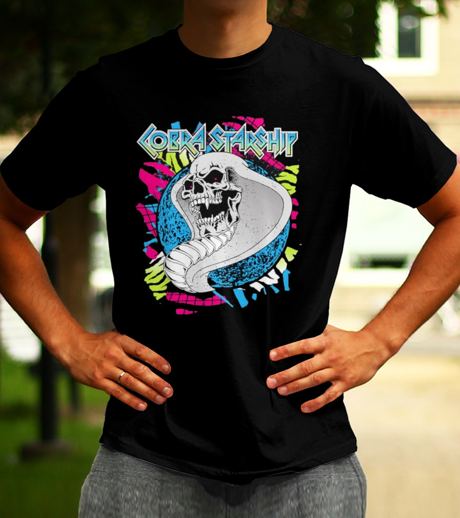 Cobra Starship Skull Cobra Neon Colors T-Shirt