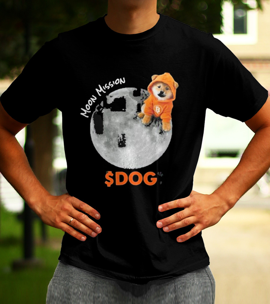Moon Mission $DOG Dogecoin Bitcoin Shiba Inu T-Shirt