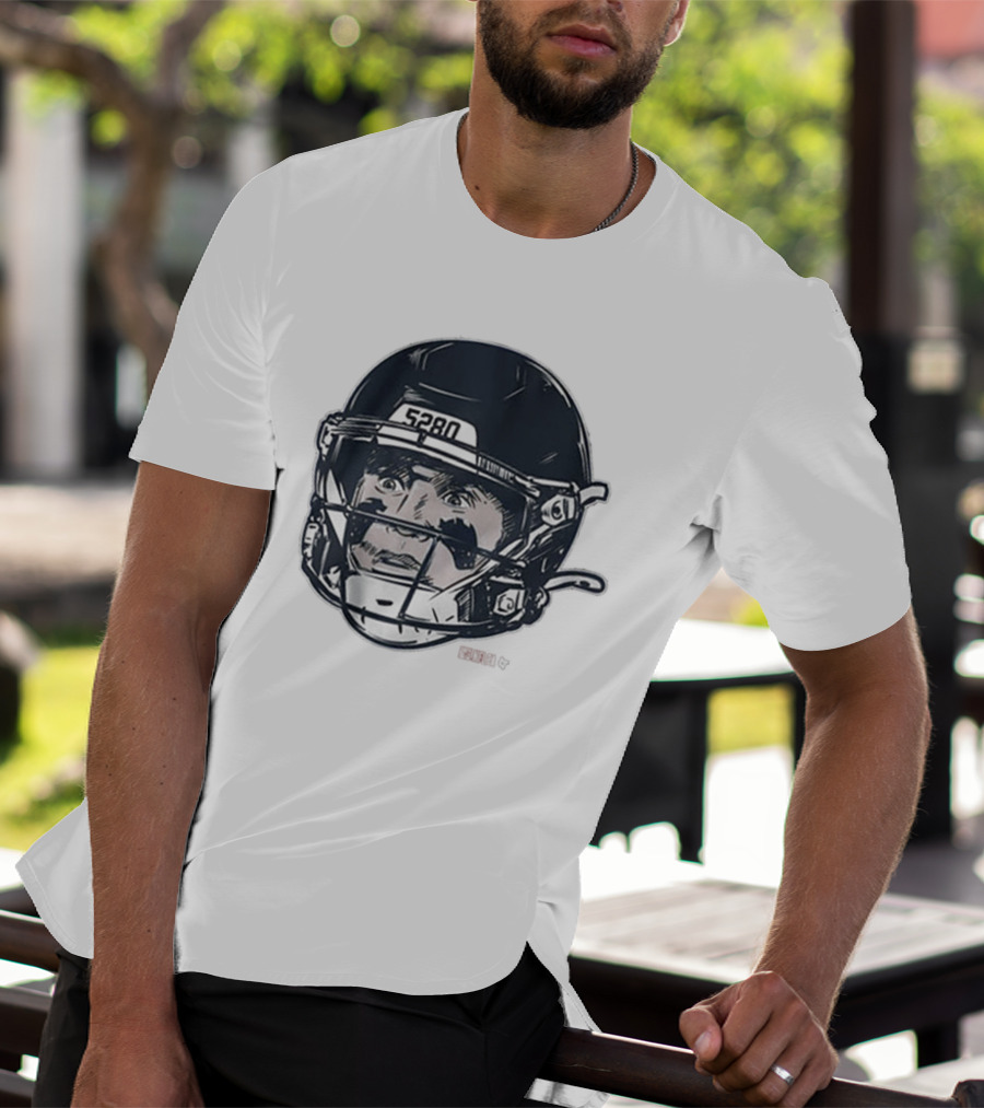 5280 Denver Broncos Crazy Eyes NFL Football Bo Nix Painting T-Shirt