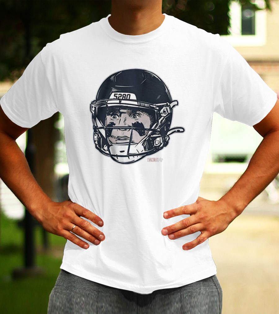 5280 Denver Broncos Crazy Eyes NFL Football Bo Nix Painting T-Shirt