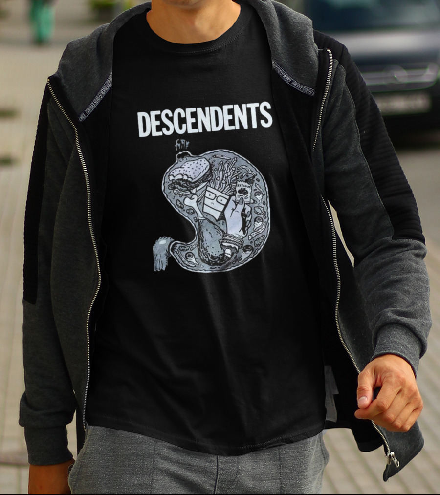 DESCENDENTS Hypercaffium Spazzinate Funny Stomach Graphic T-Shirt