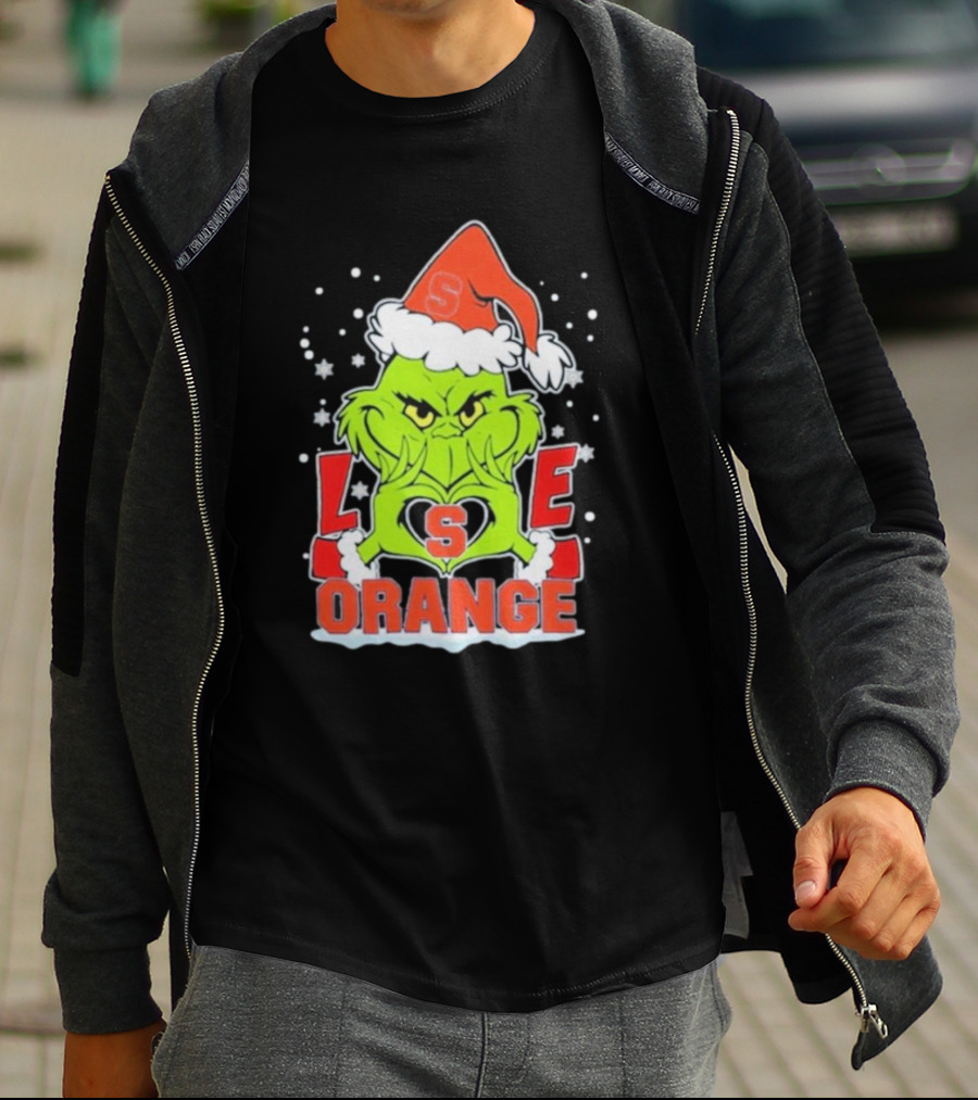 Grinch Love Syracuse Orange Football Christmas T-Shirt