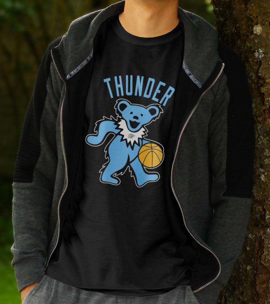 Oklahoma City Thunder Grateful Dead Dancing Bear Basketball T-Shirt
