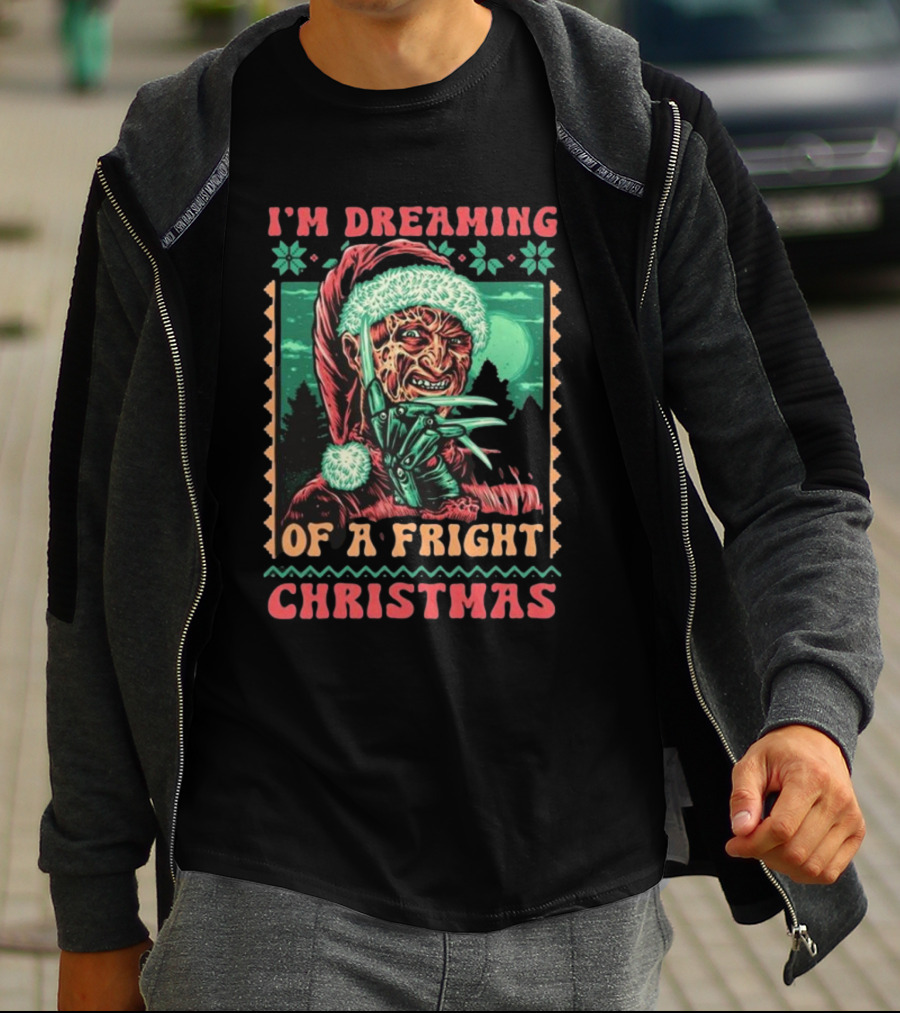 I’m Dreaming Of A Fright Christmas Santa Horror Claws Moon Holiday Scary Night T-Shirt
