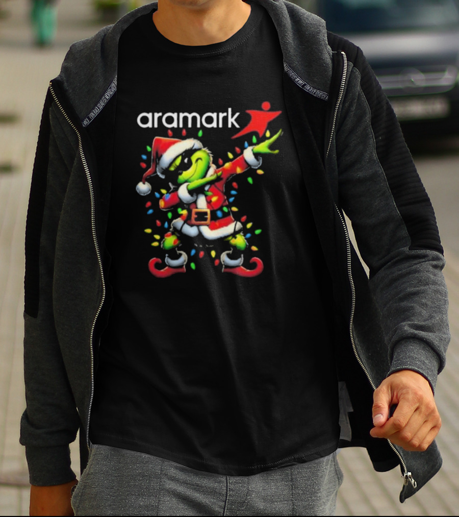 Aramark Santa Grinch Dabbing Christmas T-Shirt