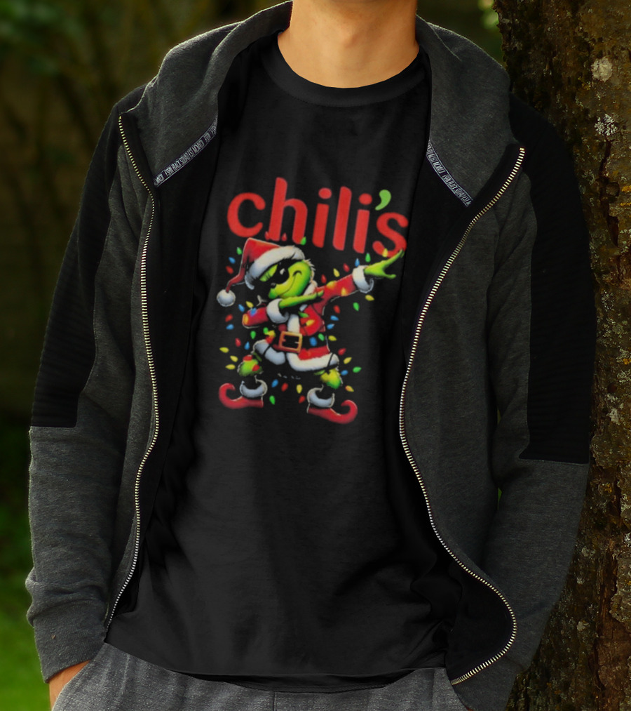 Chili's Santa Grinch Dabbing Merry Christmas T-Shirt