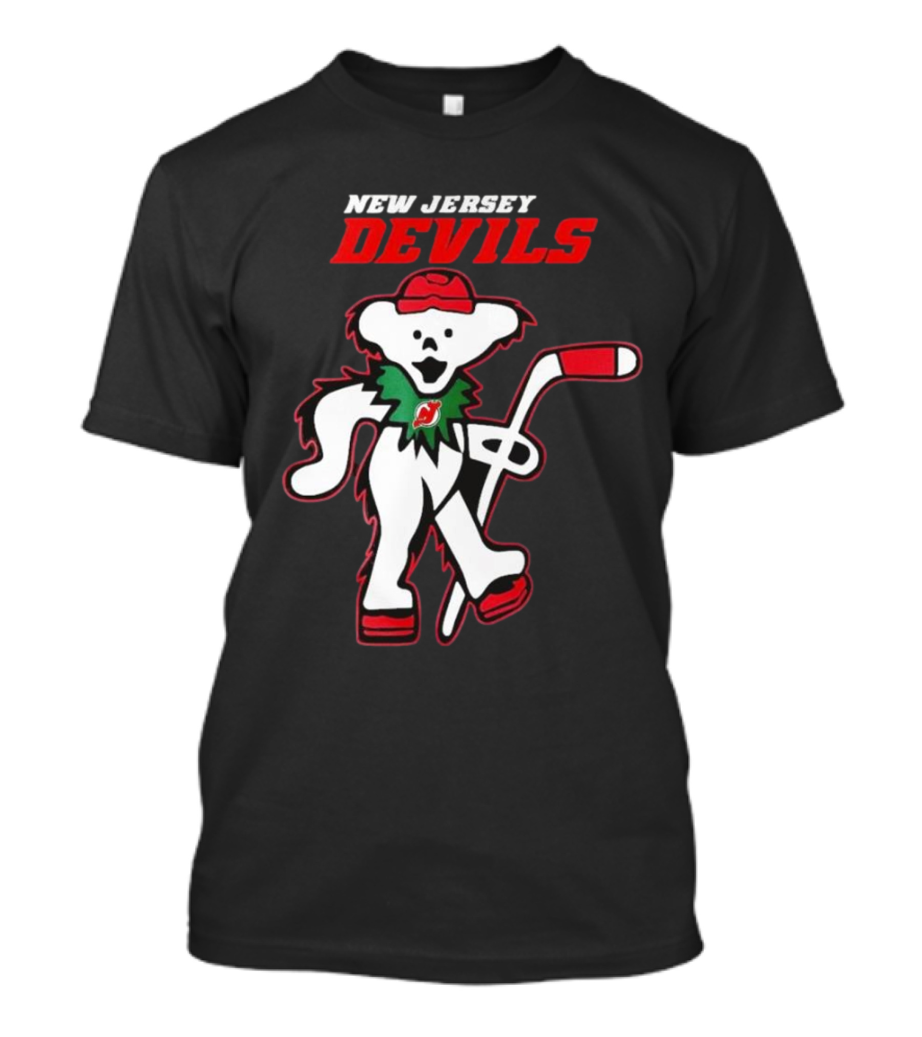New Jersey Devils Hockey Grateful Dead Bear T-Shirt