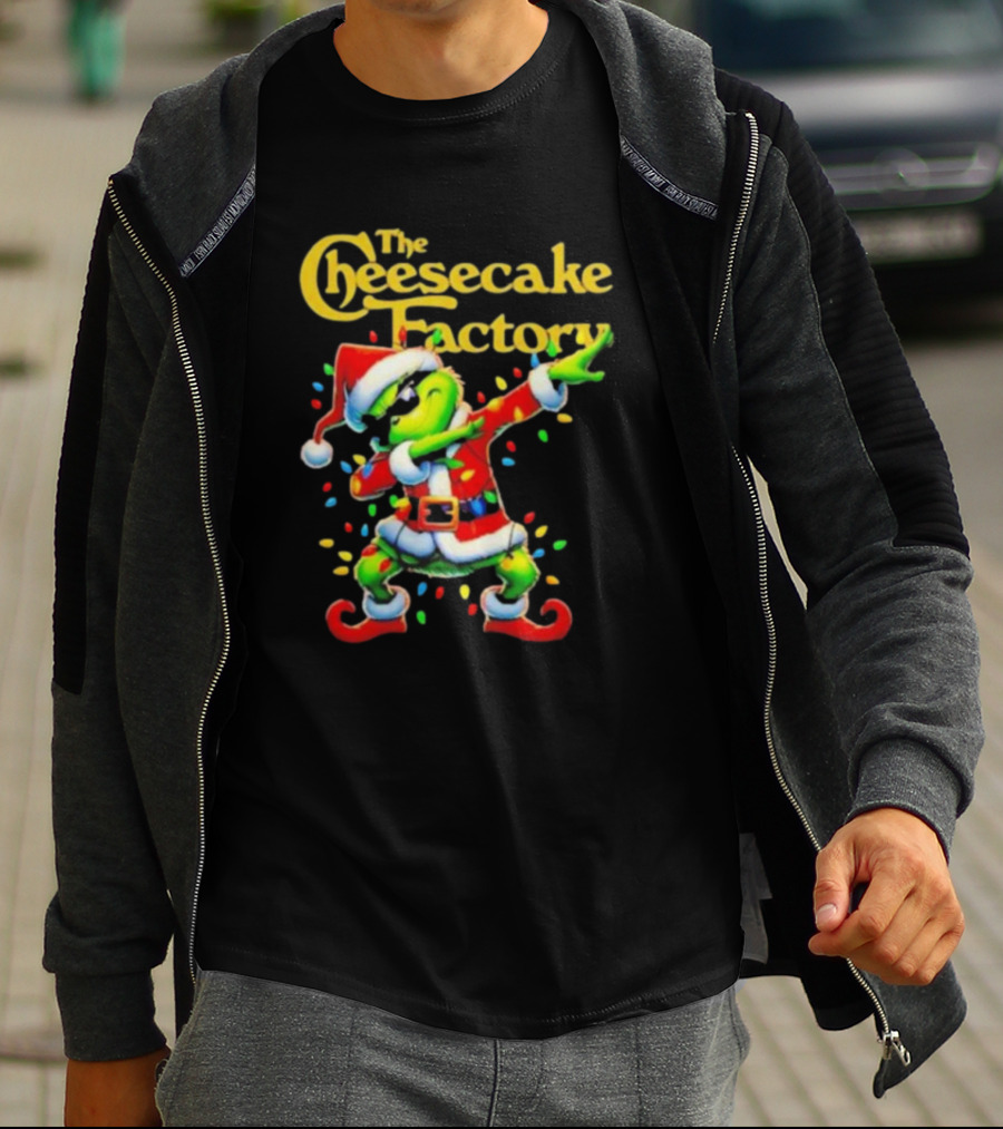 The Cheesecake Factory Santa Grinch Dabbing Merry Christmas T-Shirt