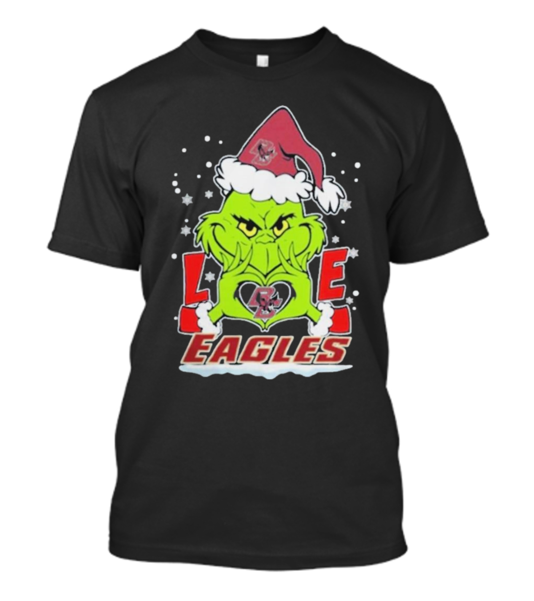 The Grinch Love Boston College Eagles Christmas Football T-Shirt