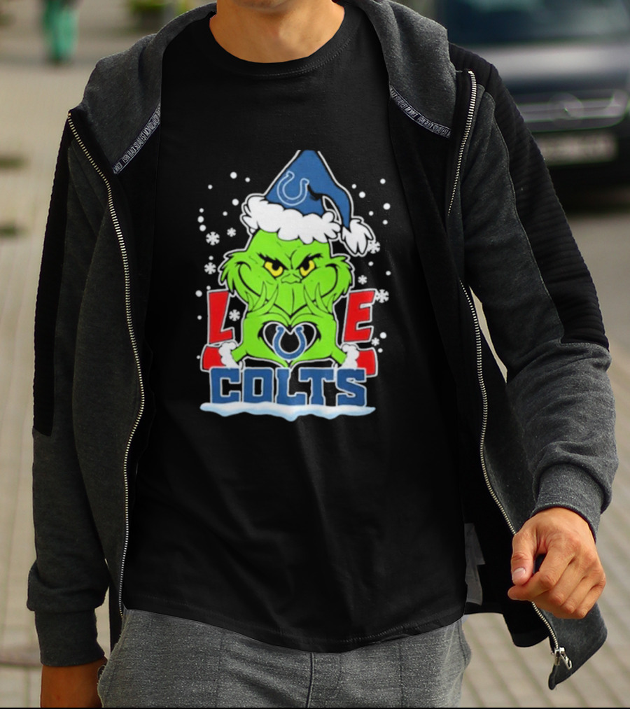 The Grinch Love Indianapolis Colts Football Christmas T-Shirt