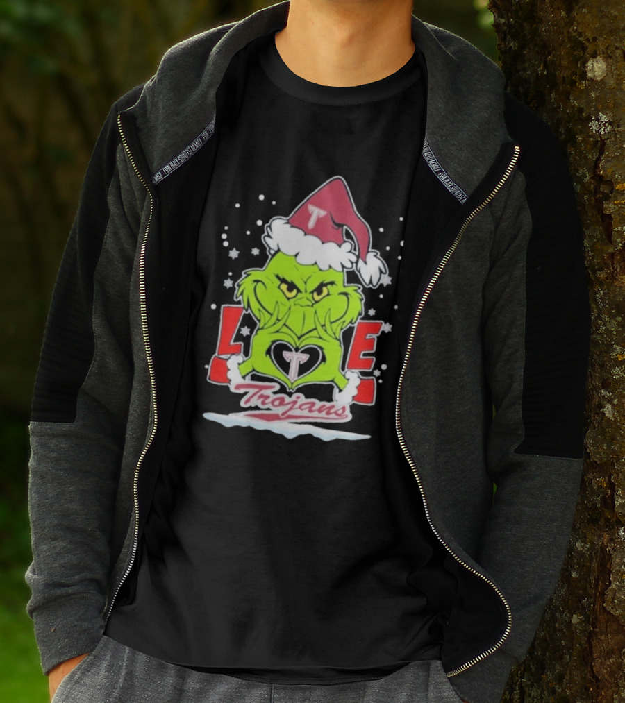 The Grinch Love Troy Trojans Christmas T-Shirt